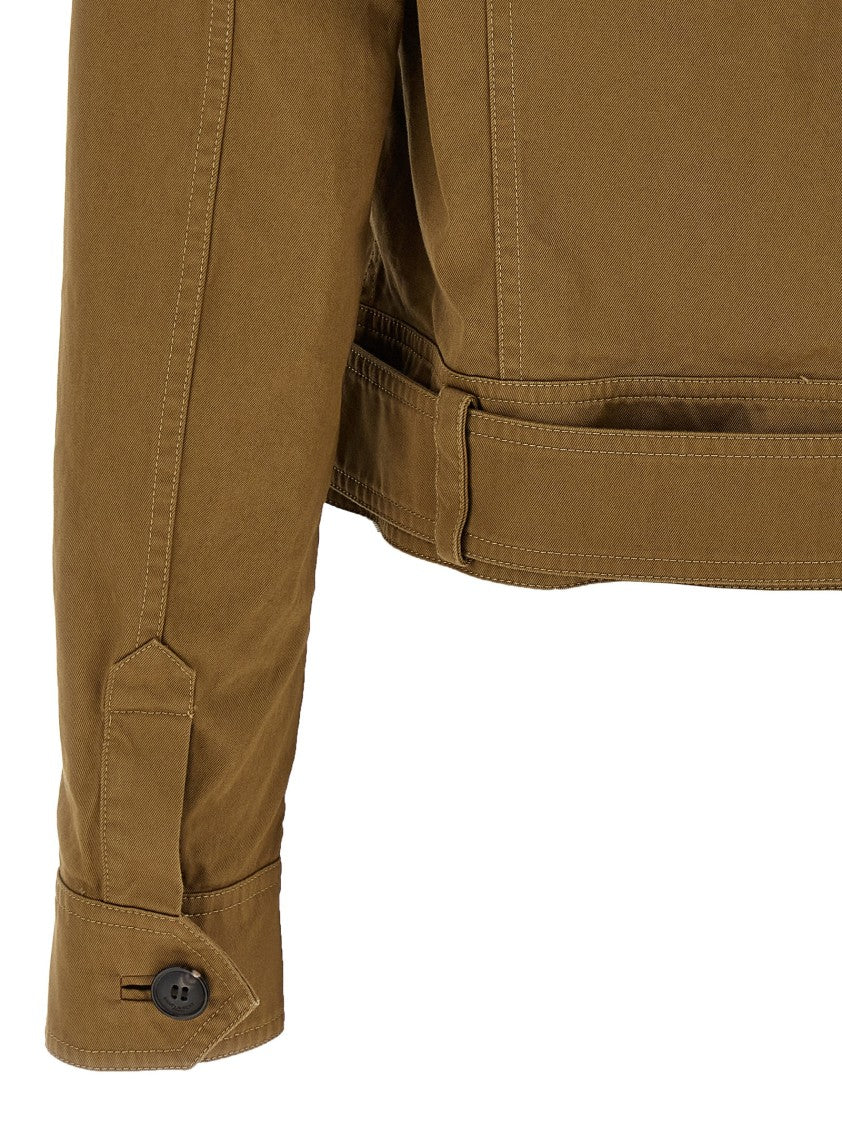 Saint Laurent Short Brown Canvas Jacket