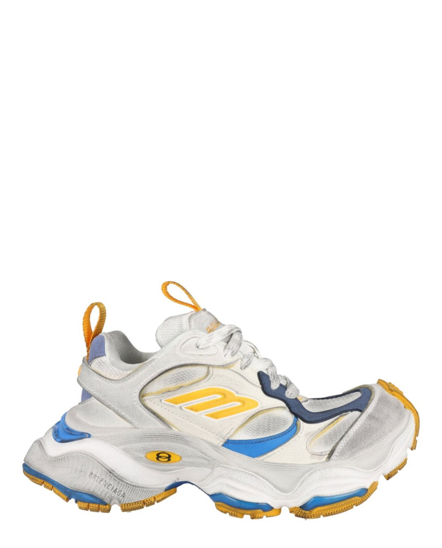 Balenciaga Distressed Low-Top Sneakers With Reflective Accents And Chunky Sole