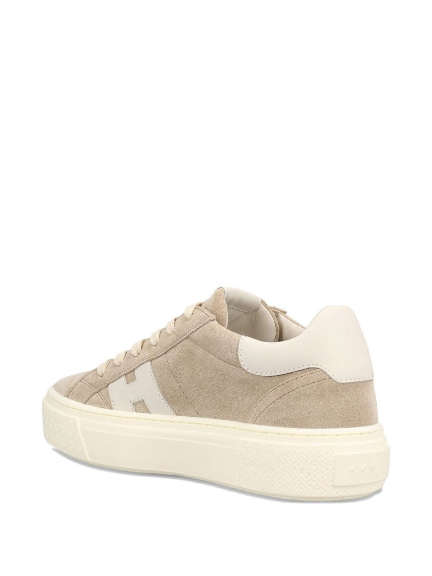 Hogan Natural Beige Sneakers With Calf Leather Construction