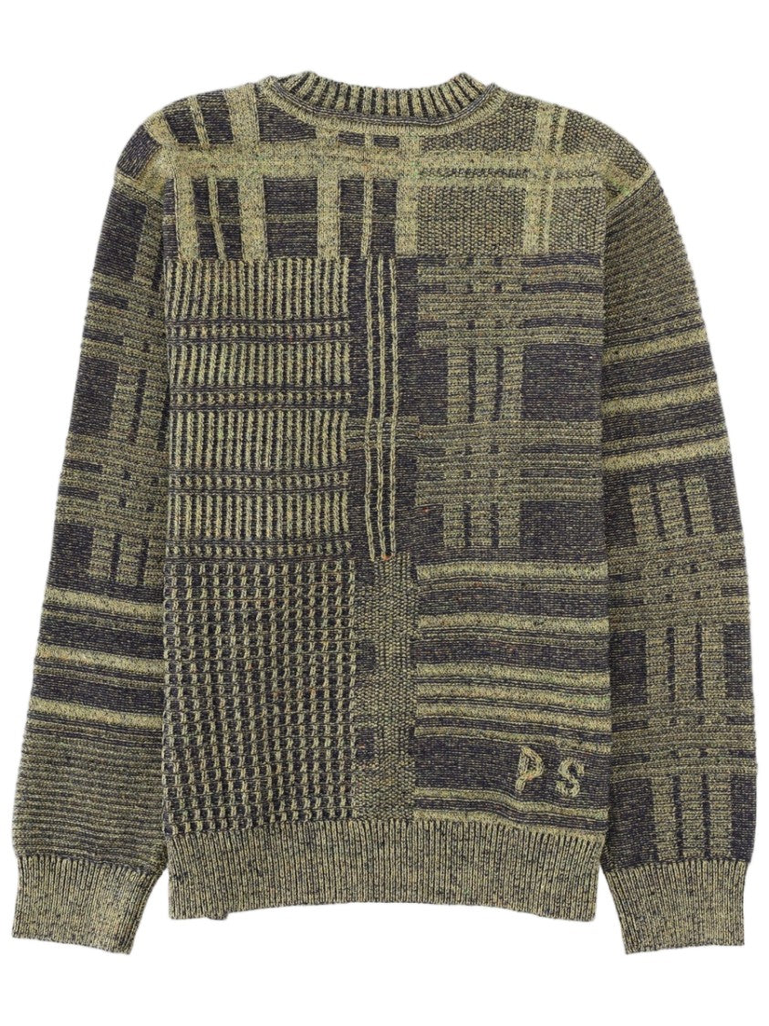 Ps Paul Smith Patchwork Knit Sweater With Ribbed Details