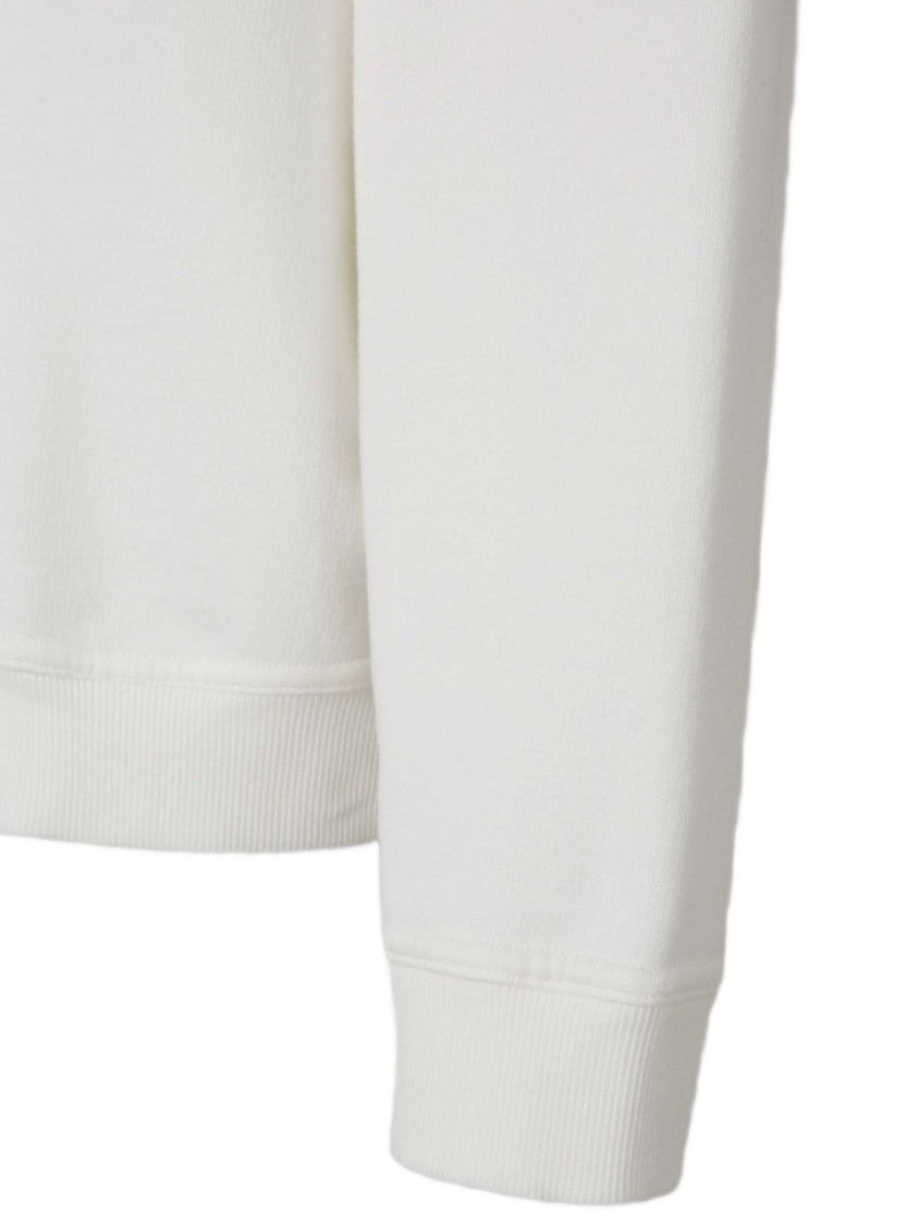 Maison Margiela Minimalist Ribbed Cuffs White Cotton Hoodie