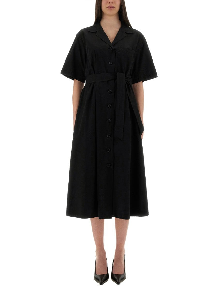 Aspesi Button-Down Midi Dress With Belted Waist