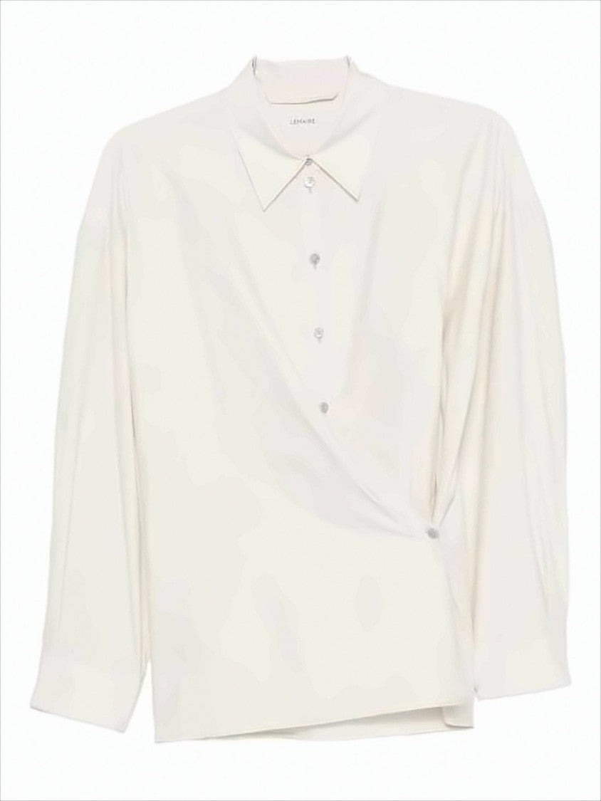 Lemaire Twisted Front Long-Sleeved Shirt With Straight Collar