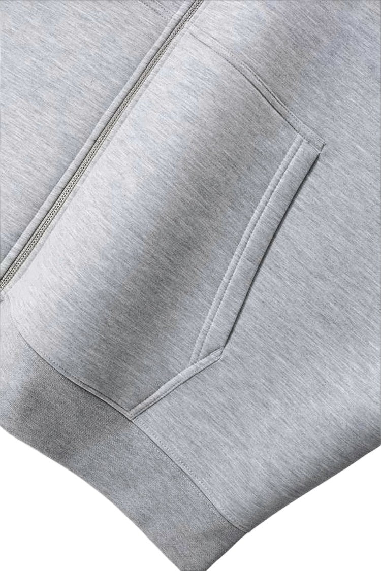 Les Benjamins Heathered Grey Zippered Hoodie With Drawstring Hood