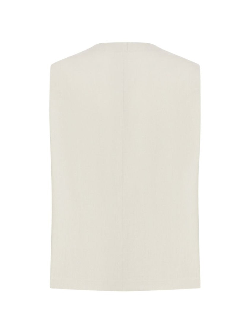Lardini Straight-Cut Beige Vest With Button Fastening And Welt Pockets