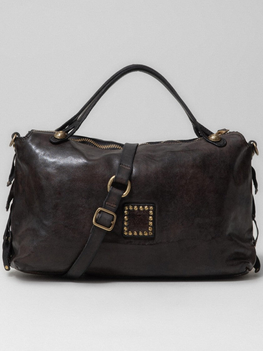 Campomaggi Layered Leather Shoulder Bag With Brass Accents