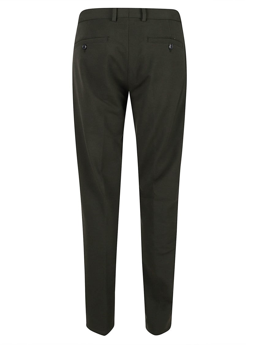Circolo 1901 Tailored Green Chino Trousers With Drawstring Waist And Pleats