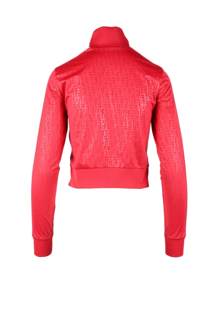 Diesel Fuchsia Cropped Sweatshirt With High Collar