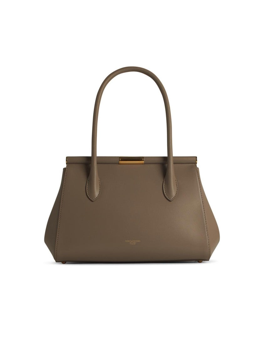 Dolce & Gabbana New Sicily Beige Leather Bag