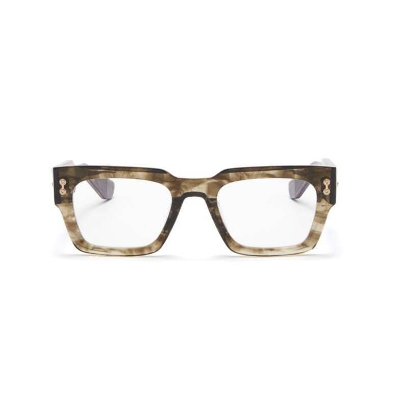 Akoni Cosmo Square Framed Marbled Sunglasses With Metallic Accents