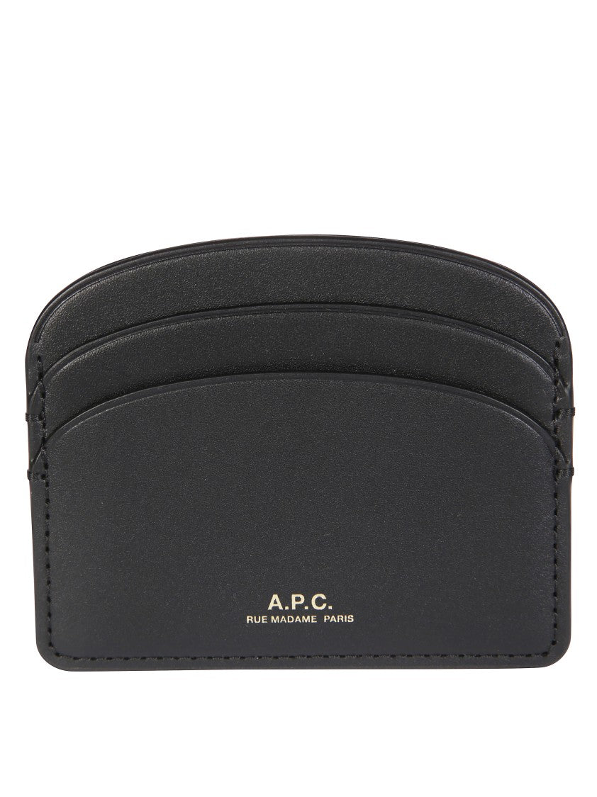 A.P.C. Semi-Circular Black Leather Cardholder With Multiple Slots