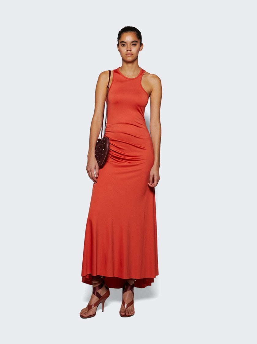 Victoria Beckham Asymmetric Tank Midi Dress Paprika