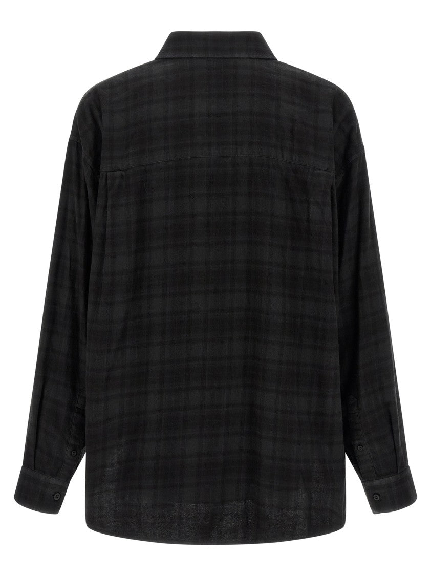 Balenciaga Layered Check Poplin And Jersey T-Shirt
