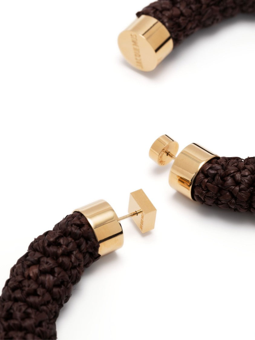 Jacquemus Les Créoles Raphia Hoop Earrings