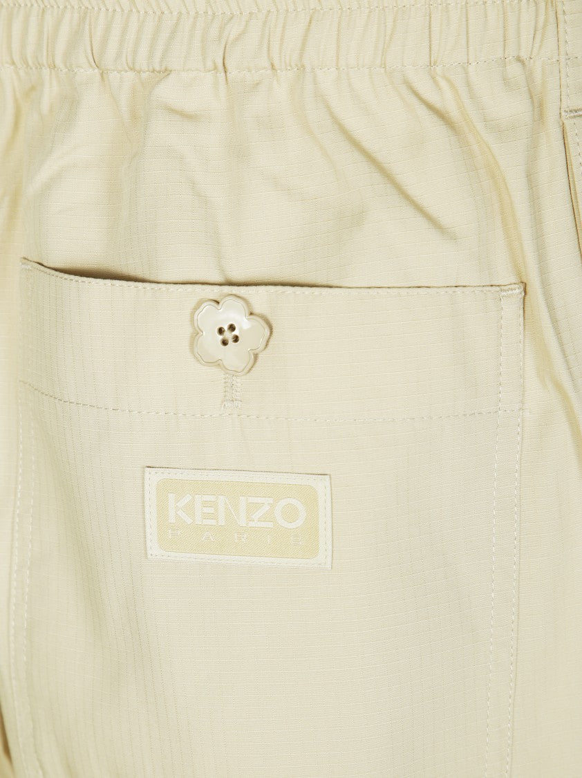 Kenzo Relaxed Fit Cargo Pants With Elastic Waistband
