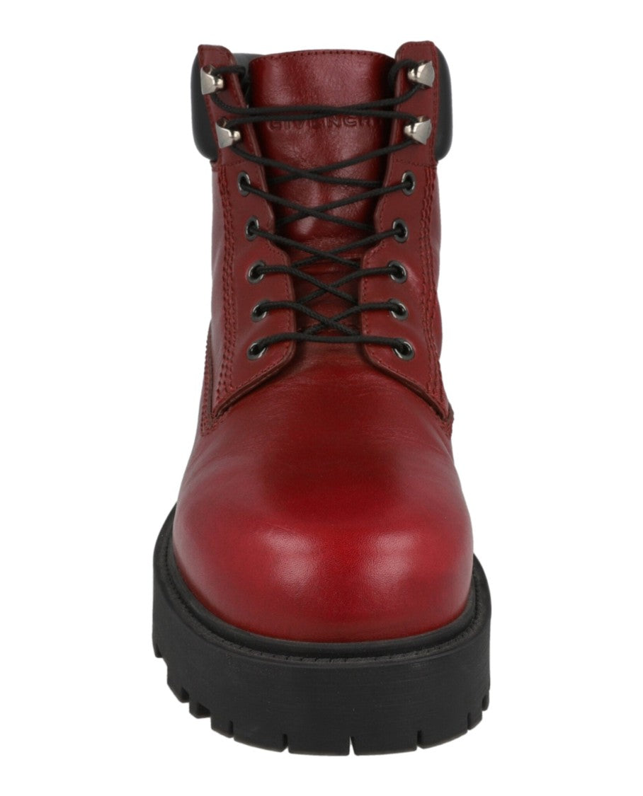 Givenchy High-Top Lace-Up Boots With Embossed Logo And Chunky Sole