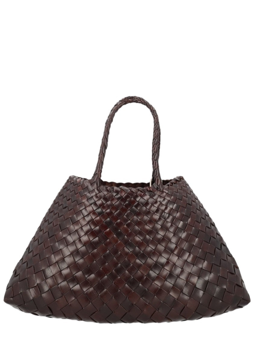 Dragon Diffusion Dark Brown Triangular Woven Leather Handbag
