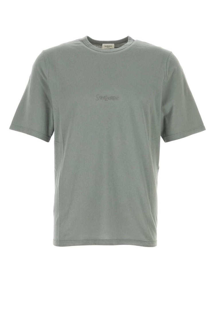 Saint Laurent Sage Green Cotton T-Shirt