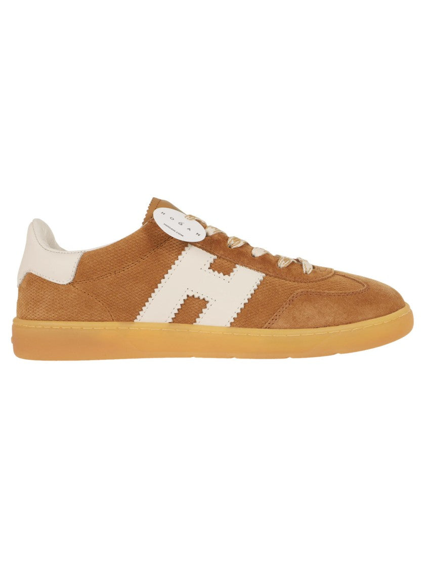 Hogan Brown Suede Low-Top Sneakers With Iconic Monogram