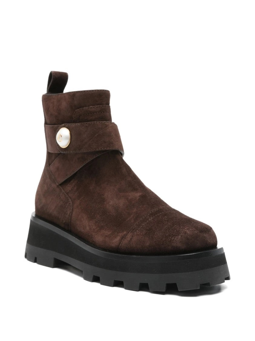 Jimmy Choo Brown Meena Flat Suede Ankle Boots