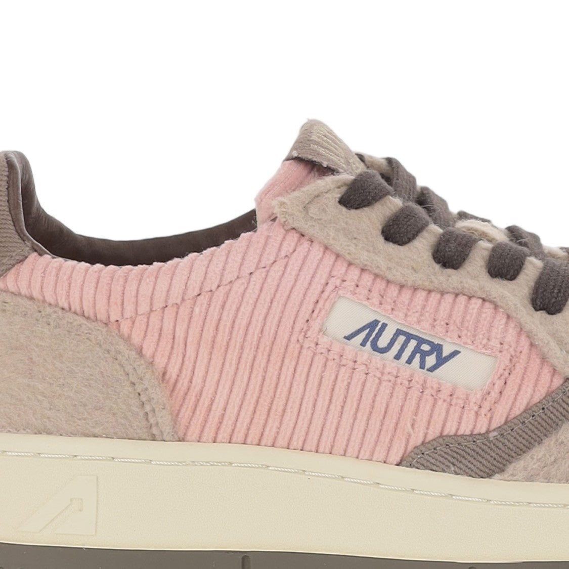 Autry Medalist Low Sneakers With Corduroy And Velvet Panels