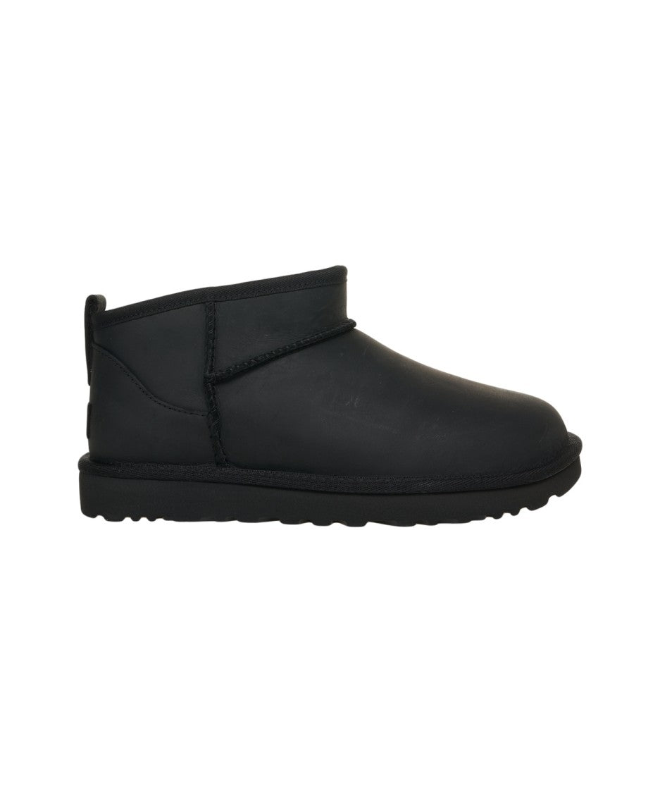 Ugg W Classic Ultra Mini Lthr' Smooth Leather Boots