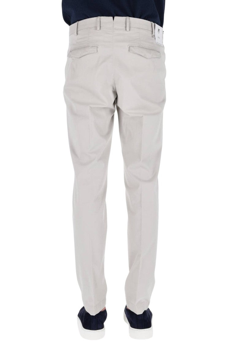 Pt Torino Tailored Cotton Trousers With Délavé Effect And Versatile Design
