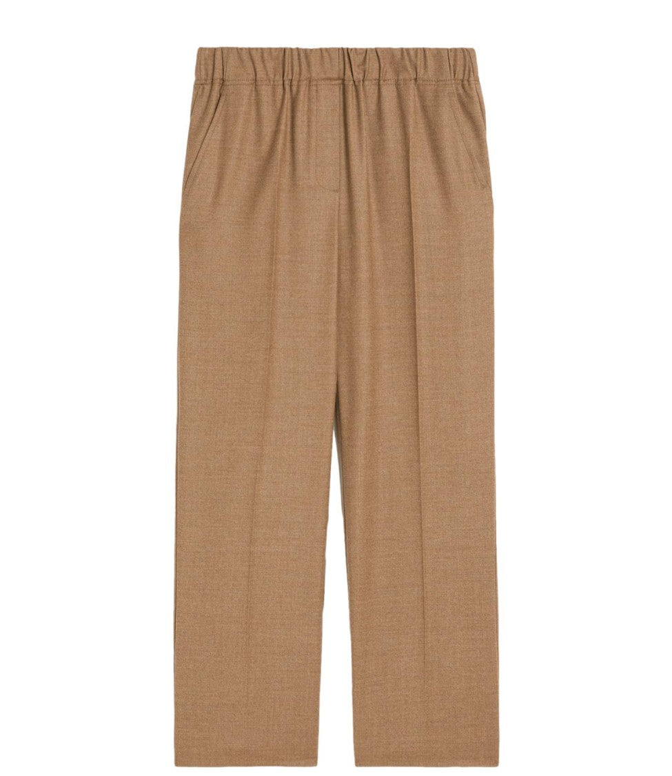 Max Mara Tailored Brown Wool Straight-Leg Trousers