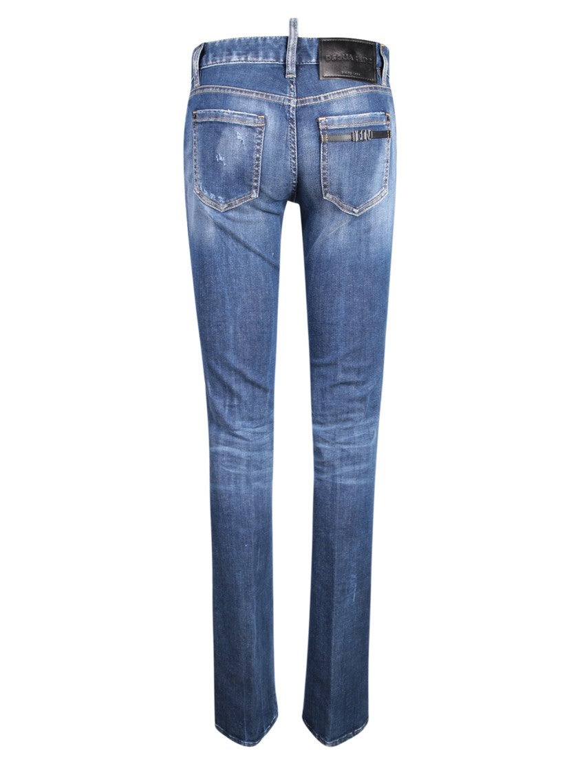 Dsquared2 Blue Faded Ripped Jeans