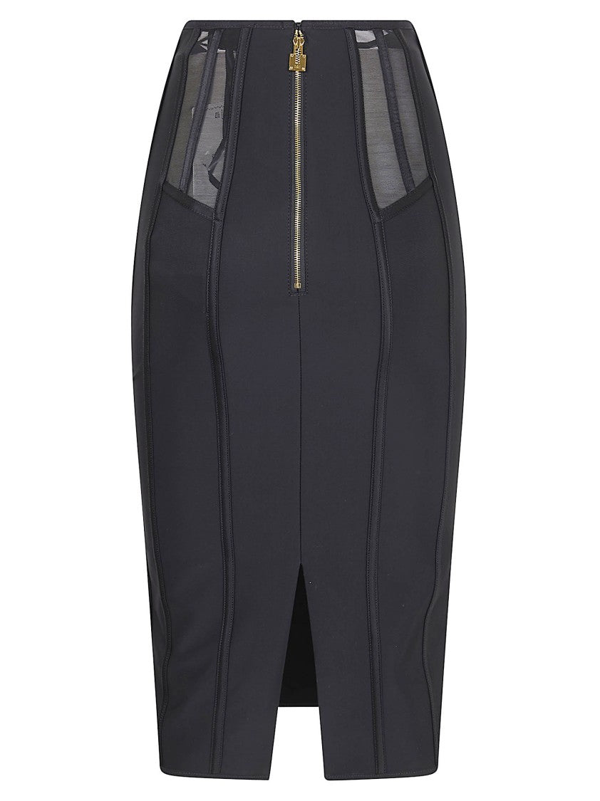 Elisabetta Franchi Fitted Skirt With Structured Paneling