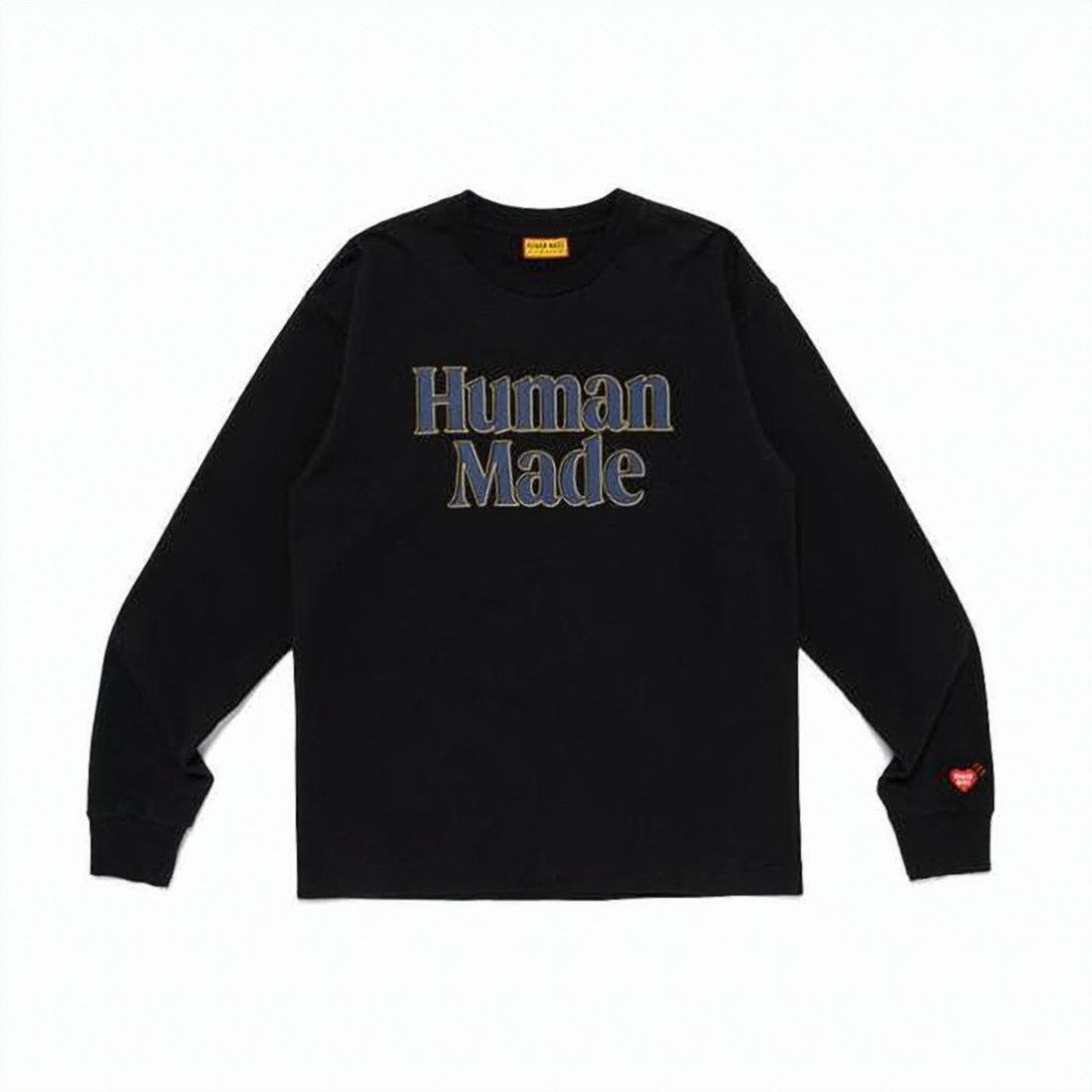Humanmade Solid Black Long-Sleeve T-Shirt With Bold Prints