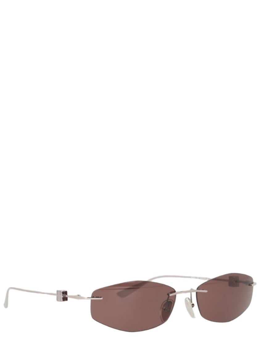 Balenciaga Rimless D-Frame Nano Sunglasses With Adjustable Nose Pads
