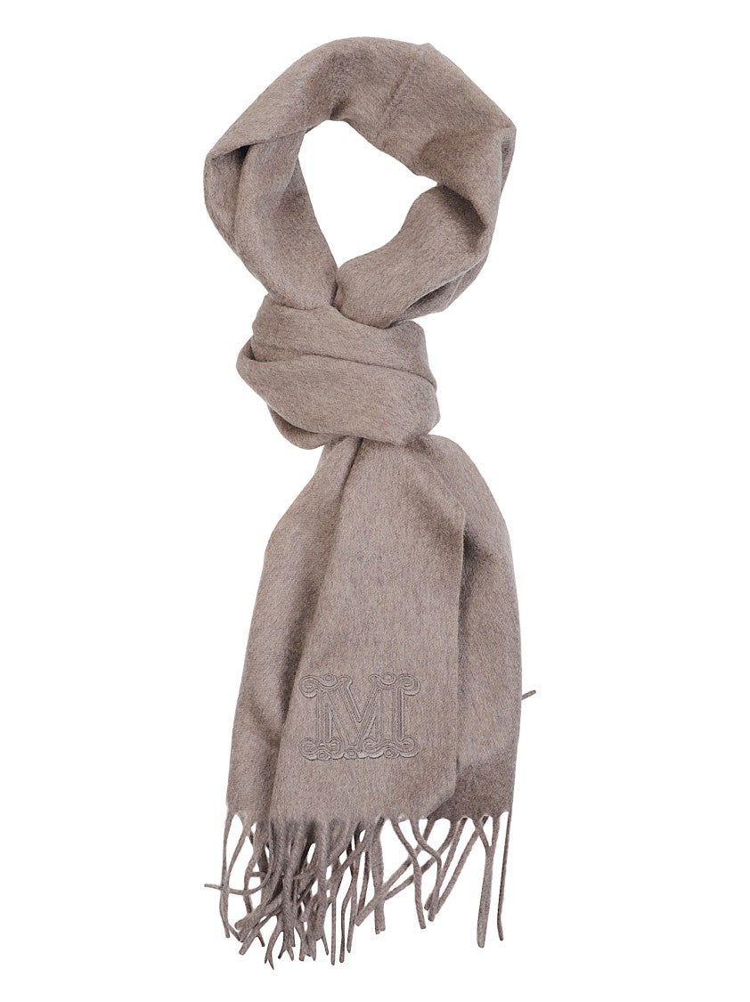 Max Mara Wsdalia Cashmere Fringed Logo Stole
