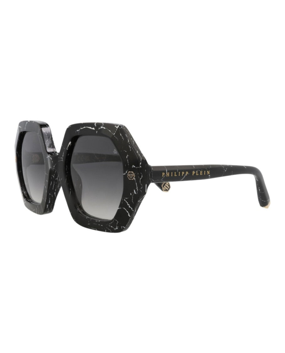 Philipp Plein Bold Round-Frame Acetate Sunglasses With Gradient Lenses