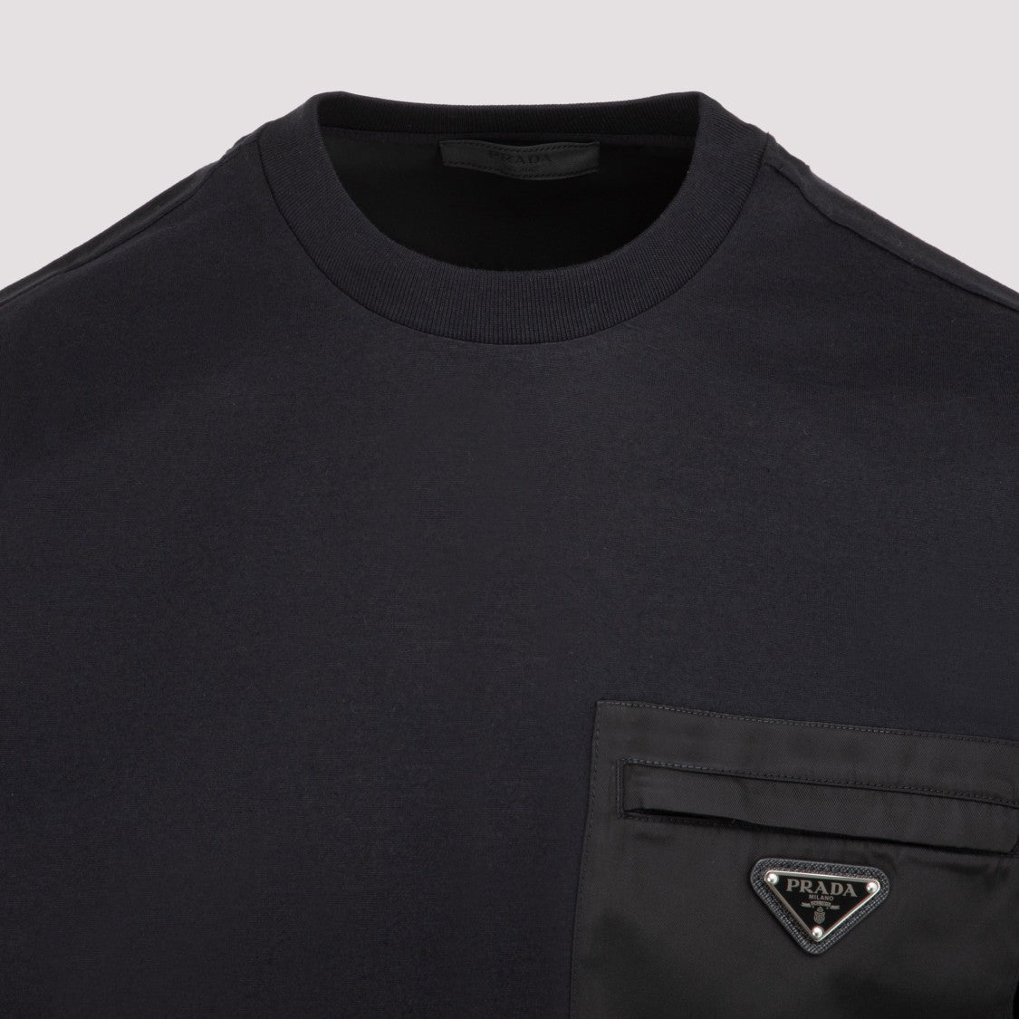 Prada Black T-Shirt With Nylon Pocket