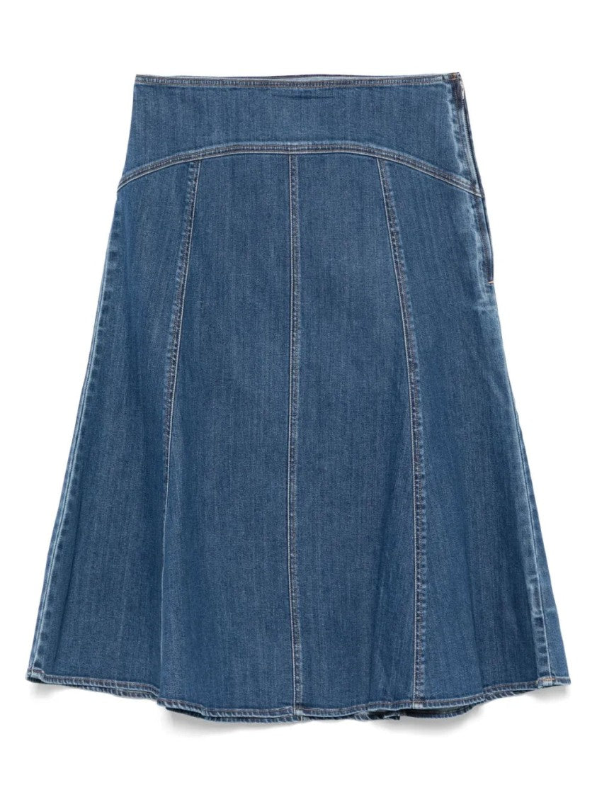 Polo Ralph Lauren Mid-Length A-Line Denim Skirt With Flared Design