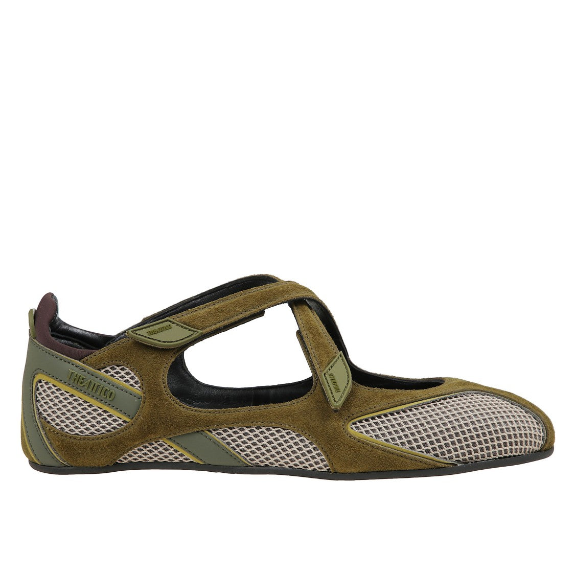The Attico Refined Suede Ballerina Flats With Cross-Strap Closure