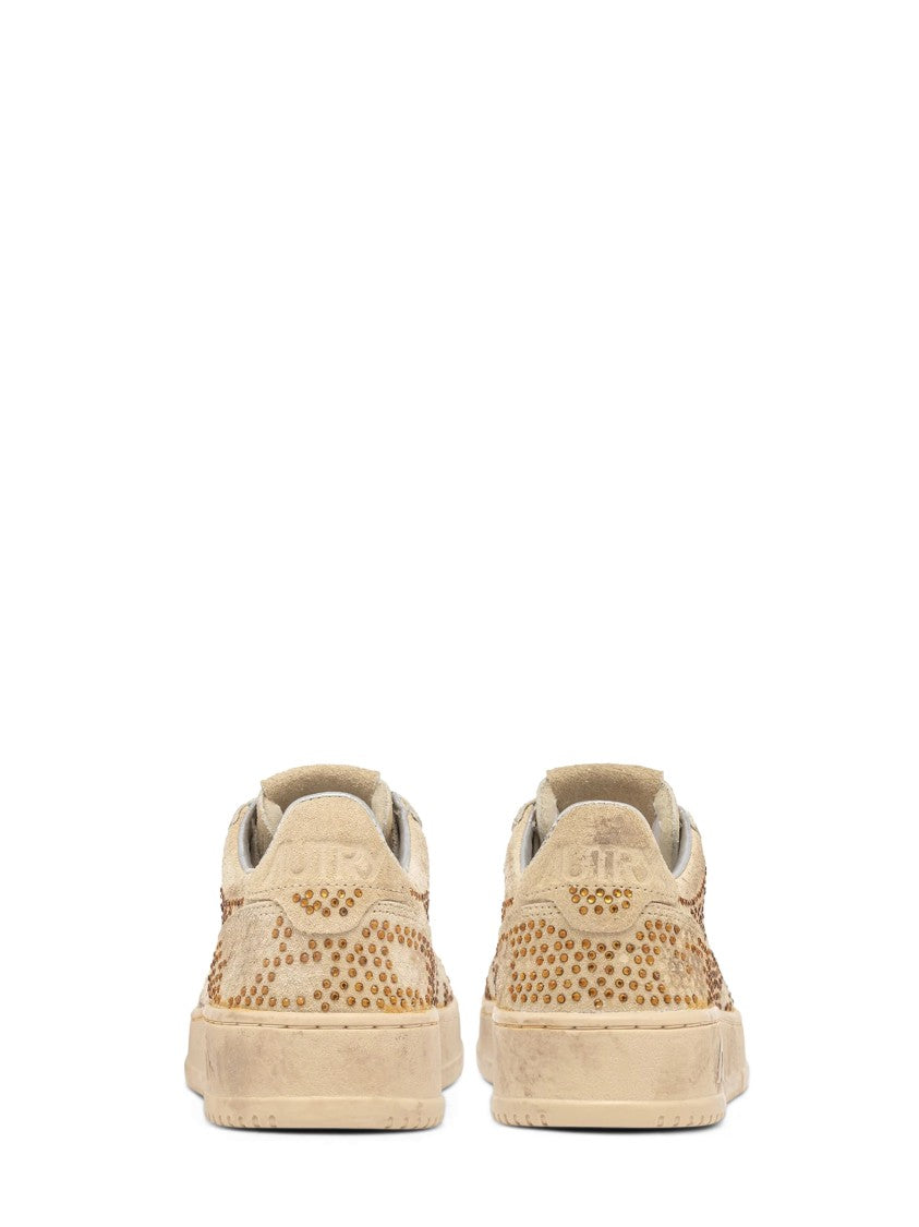 Autry Beige Suede Low-Top Sneakers