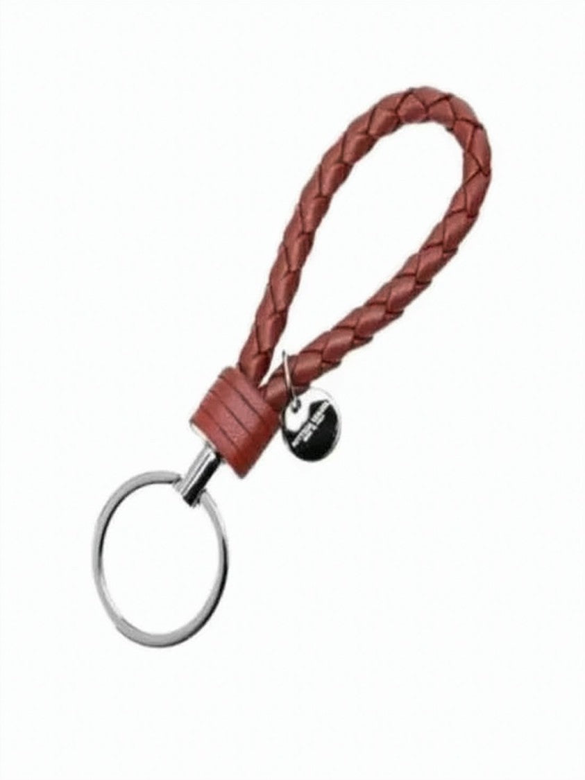 Bottega Veneta Braided Leather Keyring With Polished Metal Ring