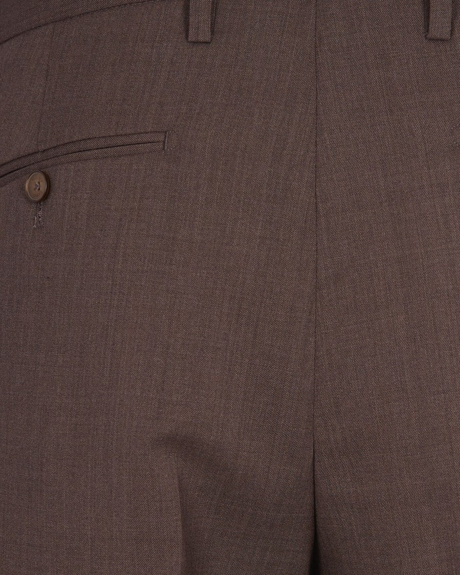 Briglia Brown Tailored Wool Blend Trousers