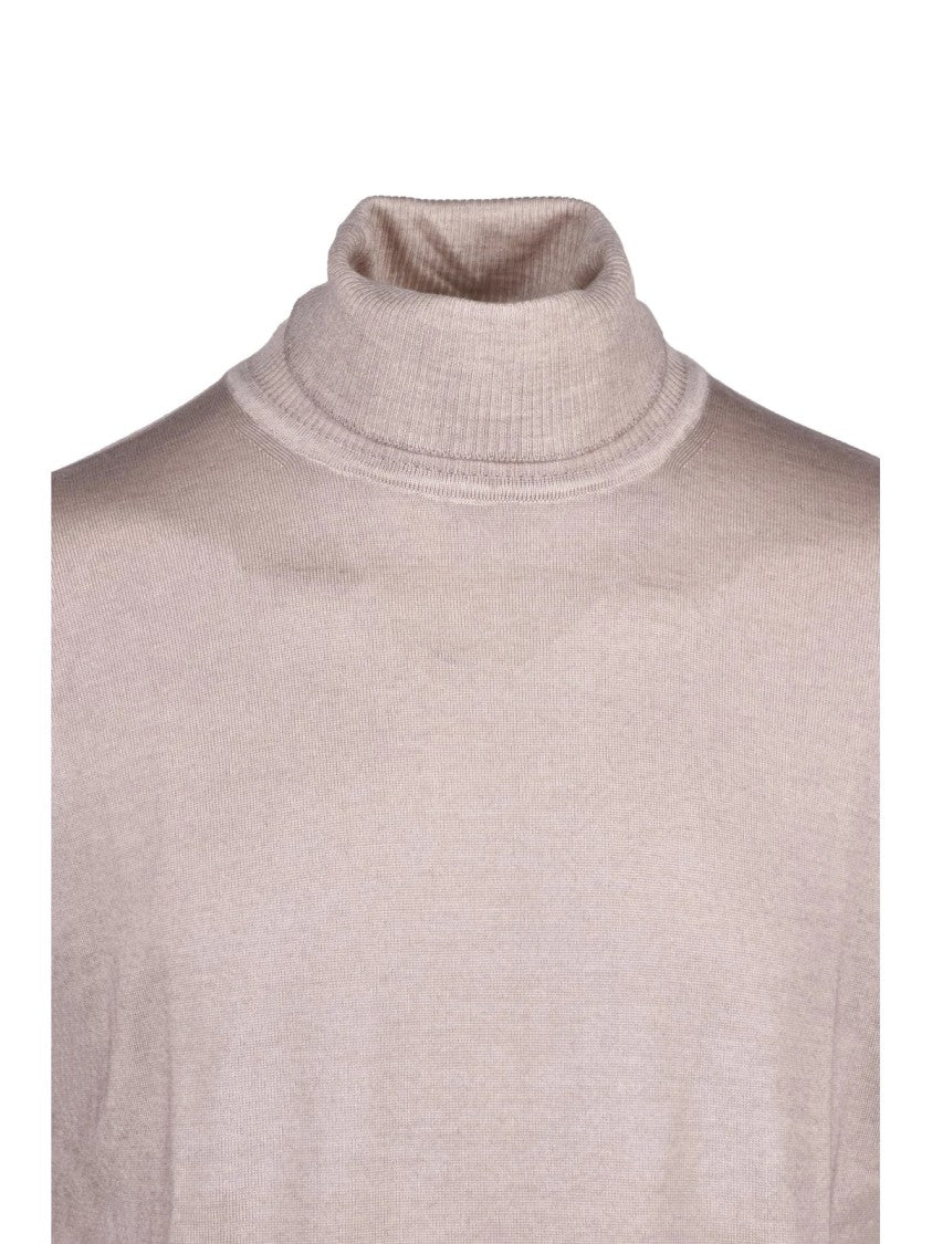 Wool & Co Grey High-Neck Merino Wool Under-Jacket Sweater