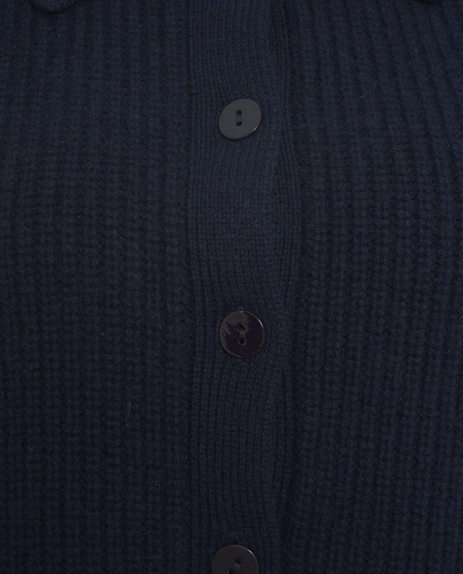 Herskind Ribbed Knit Cardigan With Classic Collar