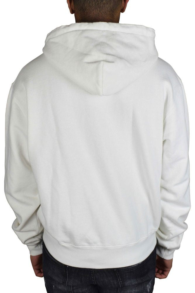 Heron Preston White Cotton Hoodie With Pelican Graphic