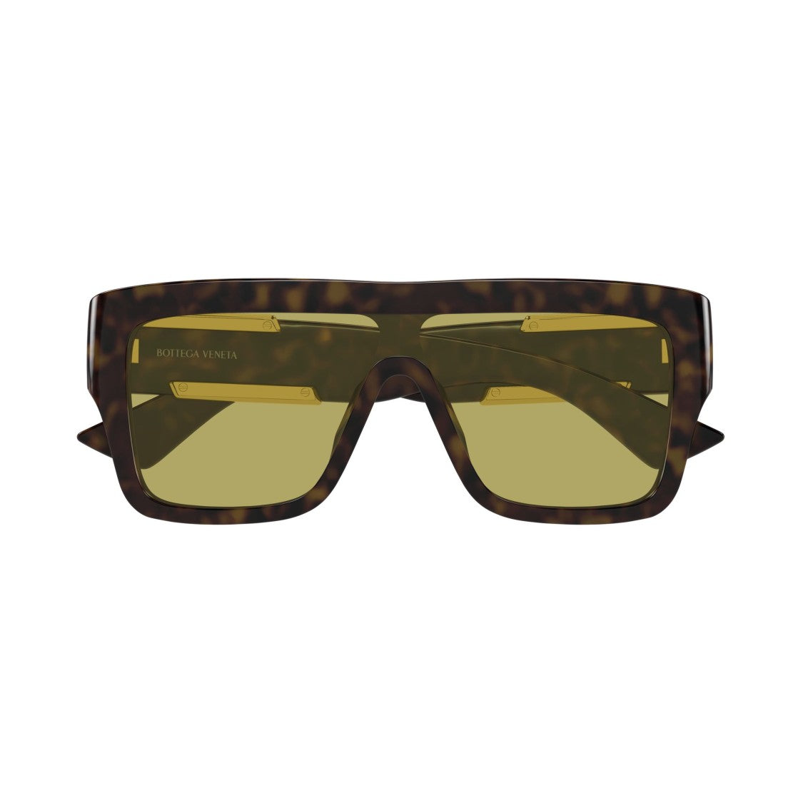 Bottega Veneta Bv1451s Bold Rectangular Tortoiseshell Sunglasses
