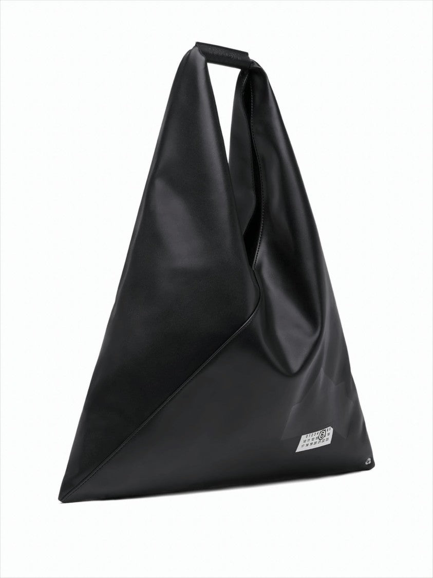 Mm6 By Maison Margiela Triangular Black Handbag With Geometric Design