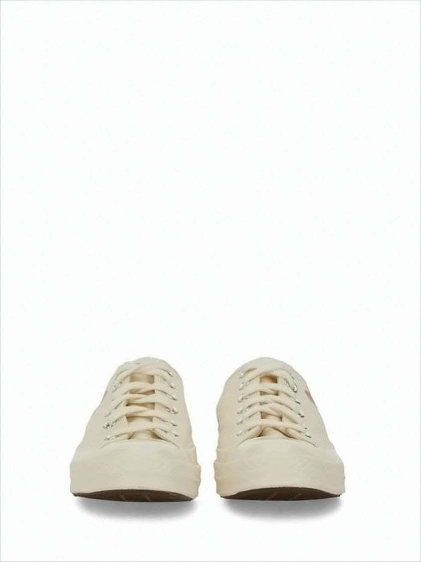 Comme Des Garçons Cotton Canvas Low-Top Sneakers With Iconic Heart Design