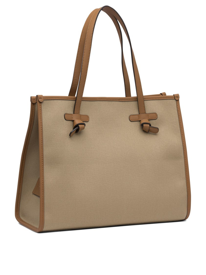 Gianni Chiarini Structured Shoulder Bag With Leather Accents