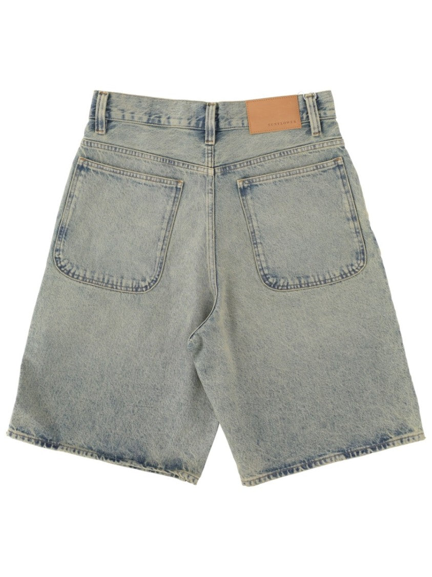 Sunflower Wide Fit Cotton Distressed Denim Shorts