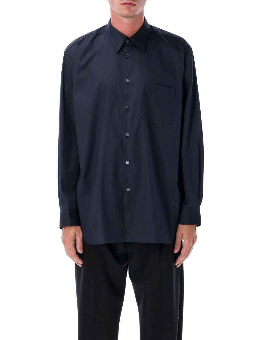 Comme Des Garçons Dark Blue Cotton Shirt