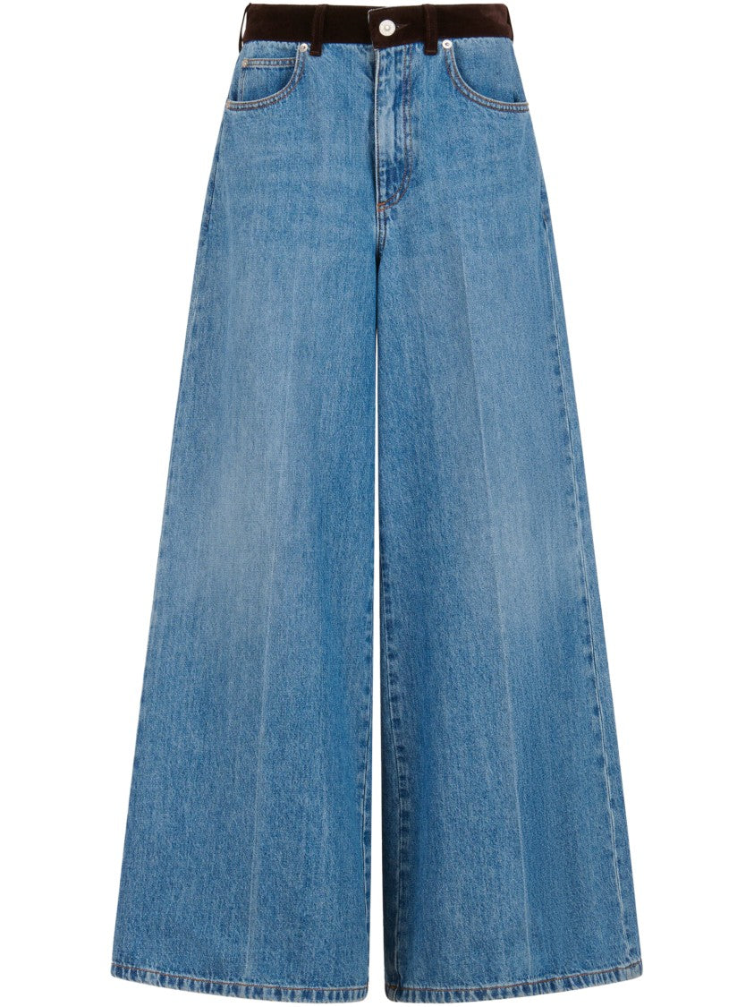Marni Light Blue Wide-Leg Trousers
